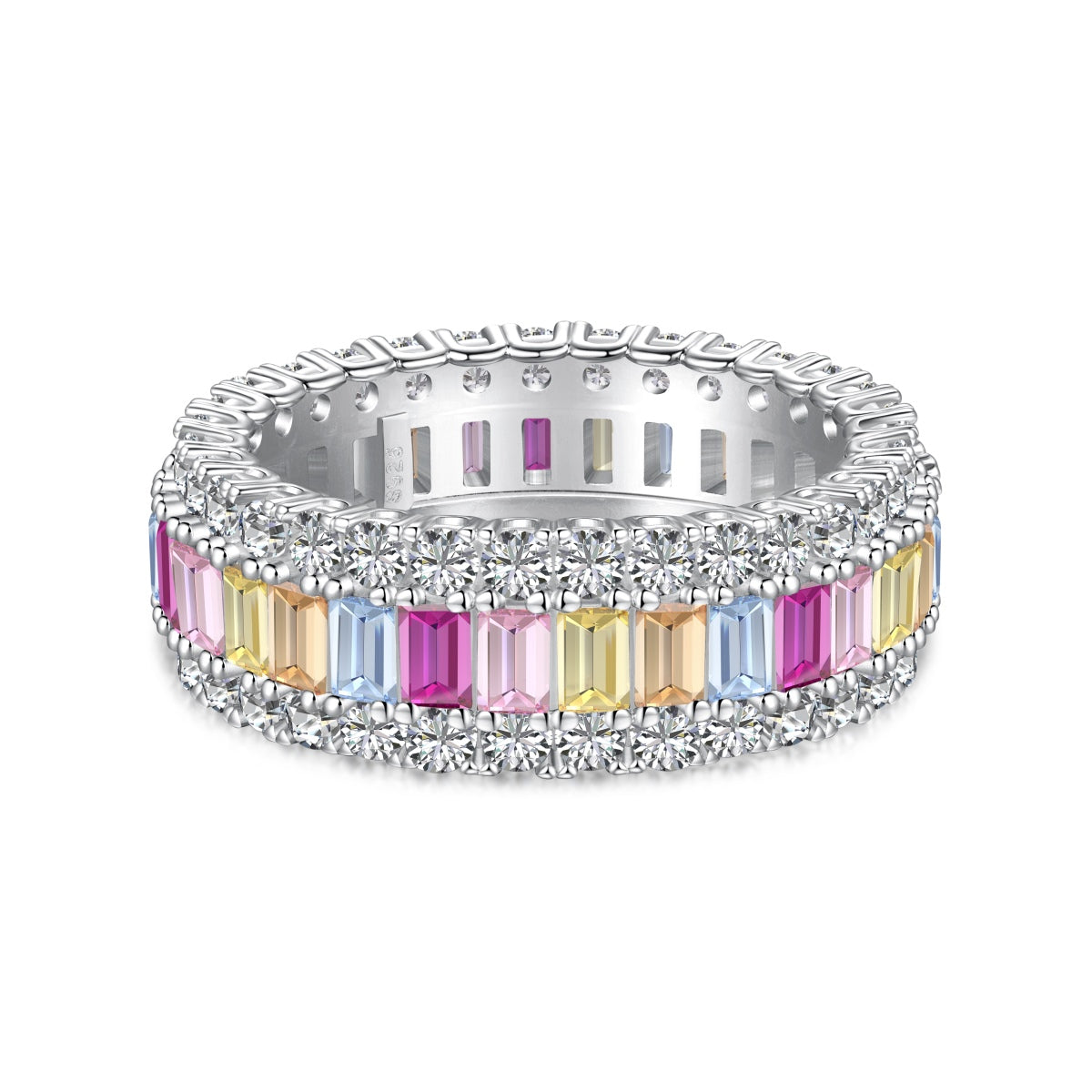 [Regal Gem Jewelry]Dainty Colorful Radiant Cut Daily Ring