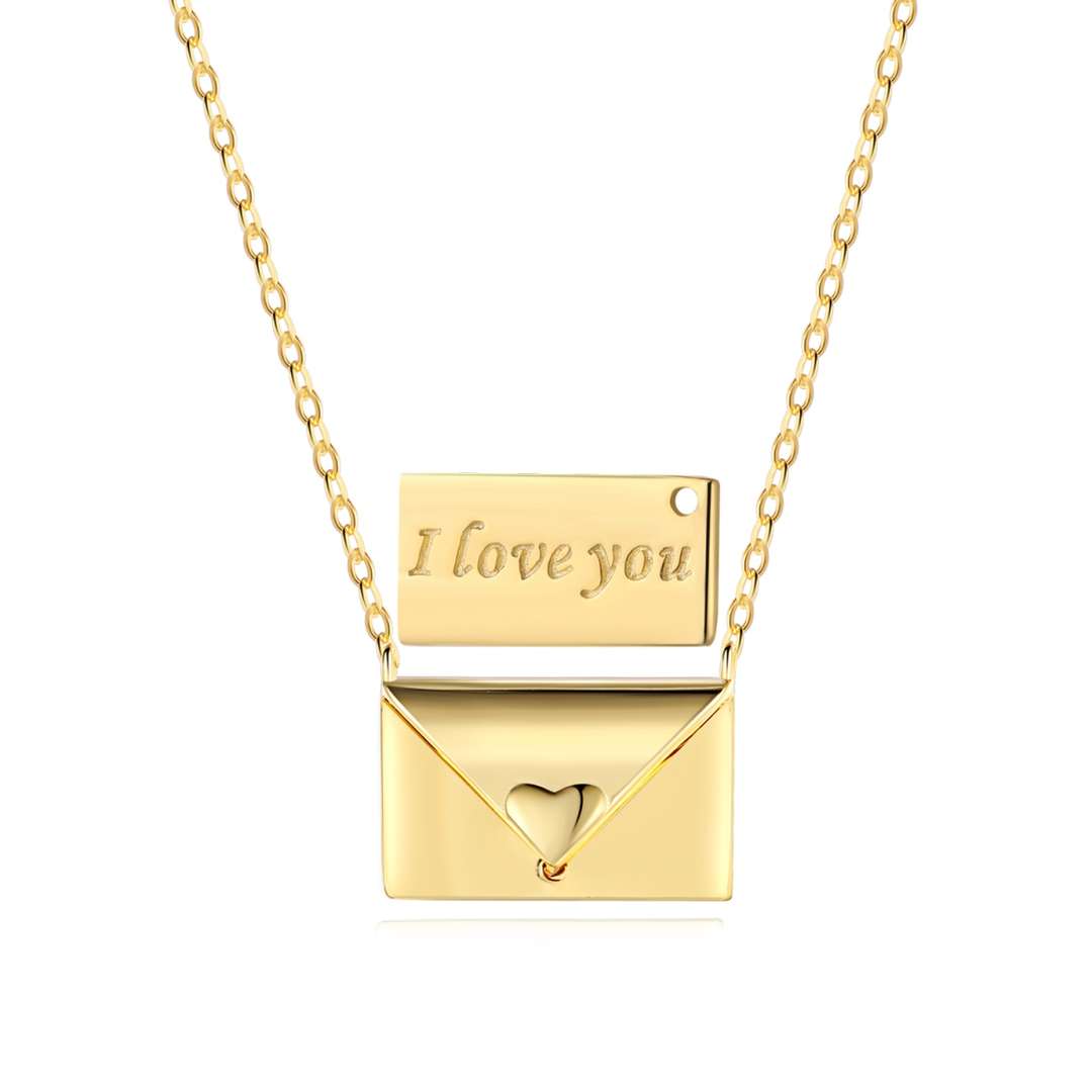 [Regal Gem Jewelry]Envelope Heart Shape Mother's Day Necklace