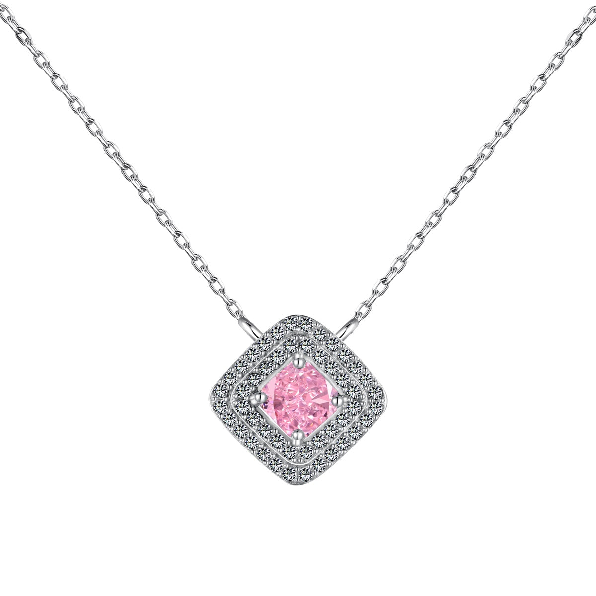 [Regal Gem Jewelry]Sparkling Asscher Cut Necklace