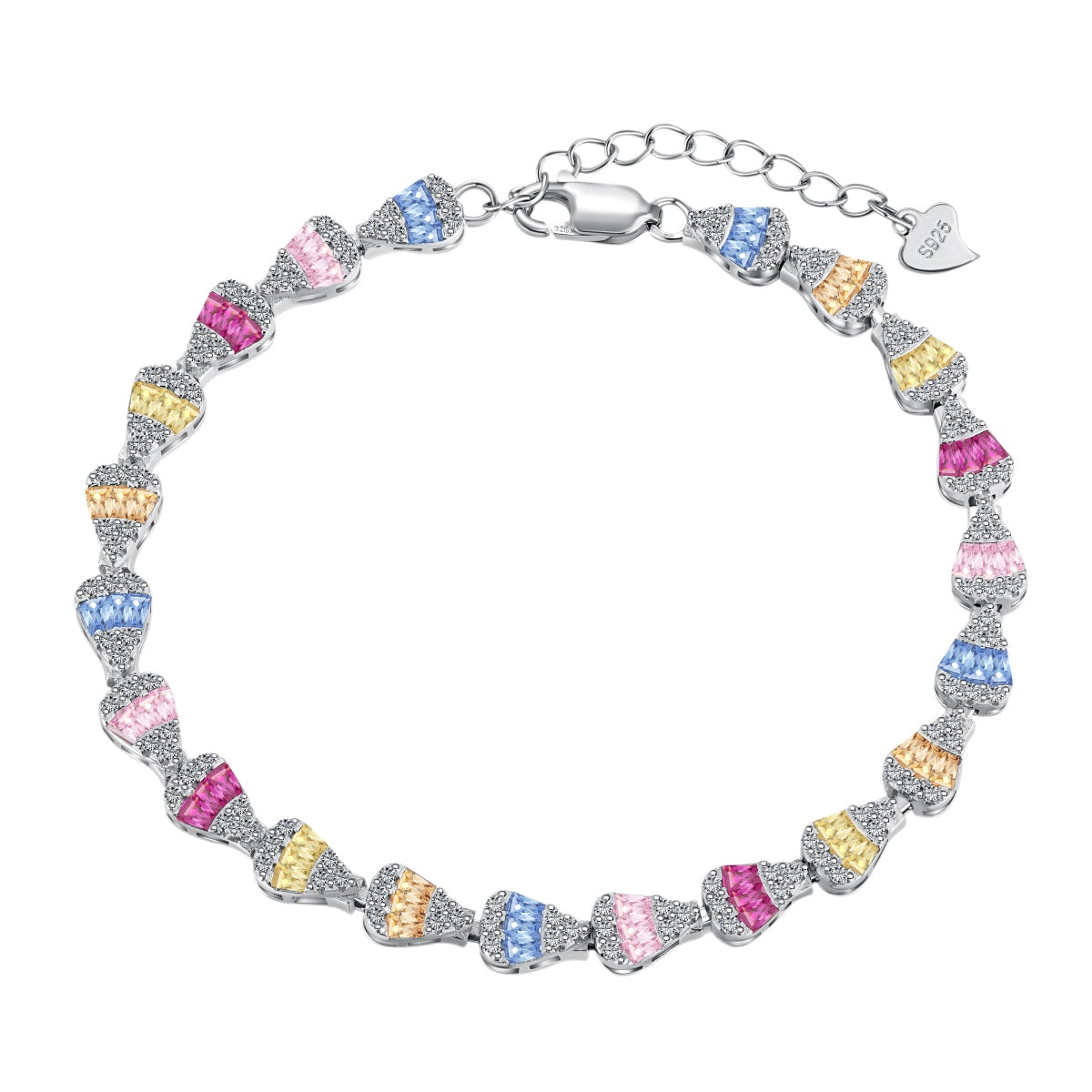 [Regal Gem Jewelry]Radiant Water Drop Shape Daily Bracelet