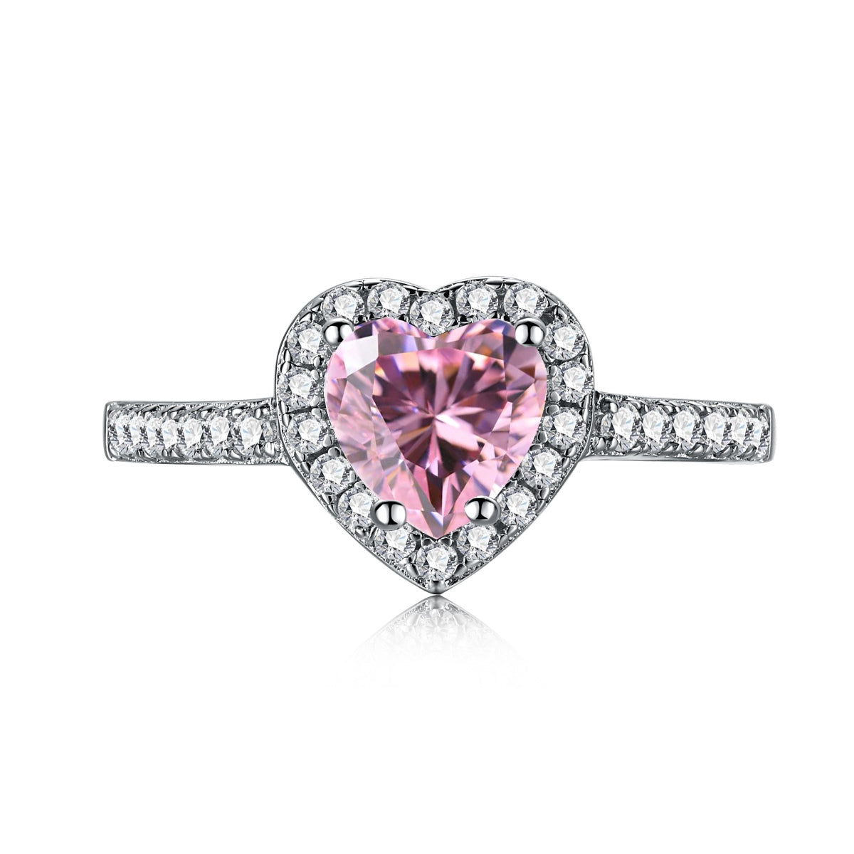 [Regal Gem Jewelry]Eternity Splashy Romantic Heart Shape Lover Ring