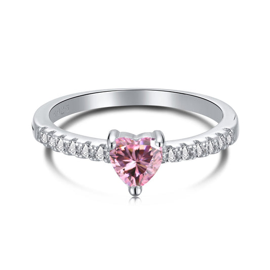 [Regal Gem Jewelry]0.5 Carat CaratEternity Charming Heart Shape Lover Ring