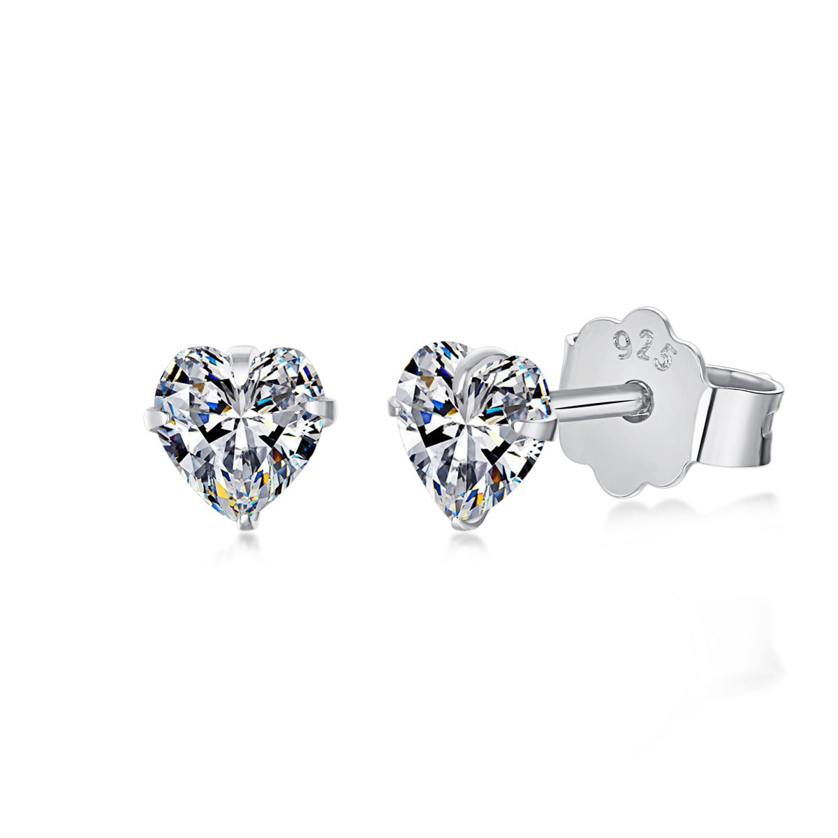 [Regal Gem Jewelry]Sparkling Heart Shaped Simple Earrings