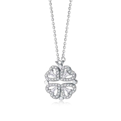 [Regal Gem Jewelry]Ornate Heart Cut Flower Shape Necklace