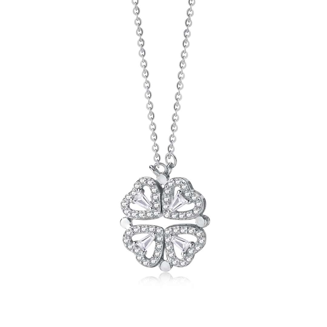 [Regal Gem Jewelry]Ornate Heart Cut Flower Shape Necklace