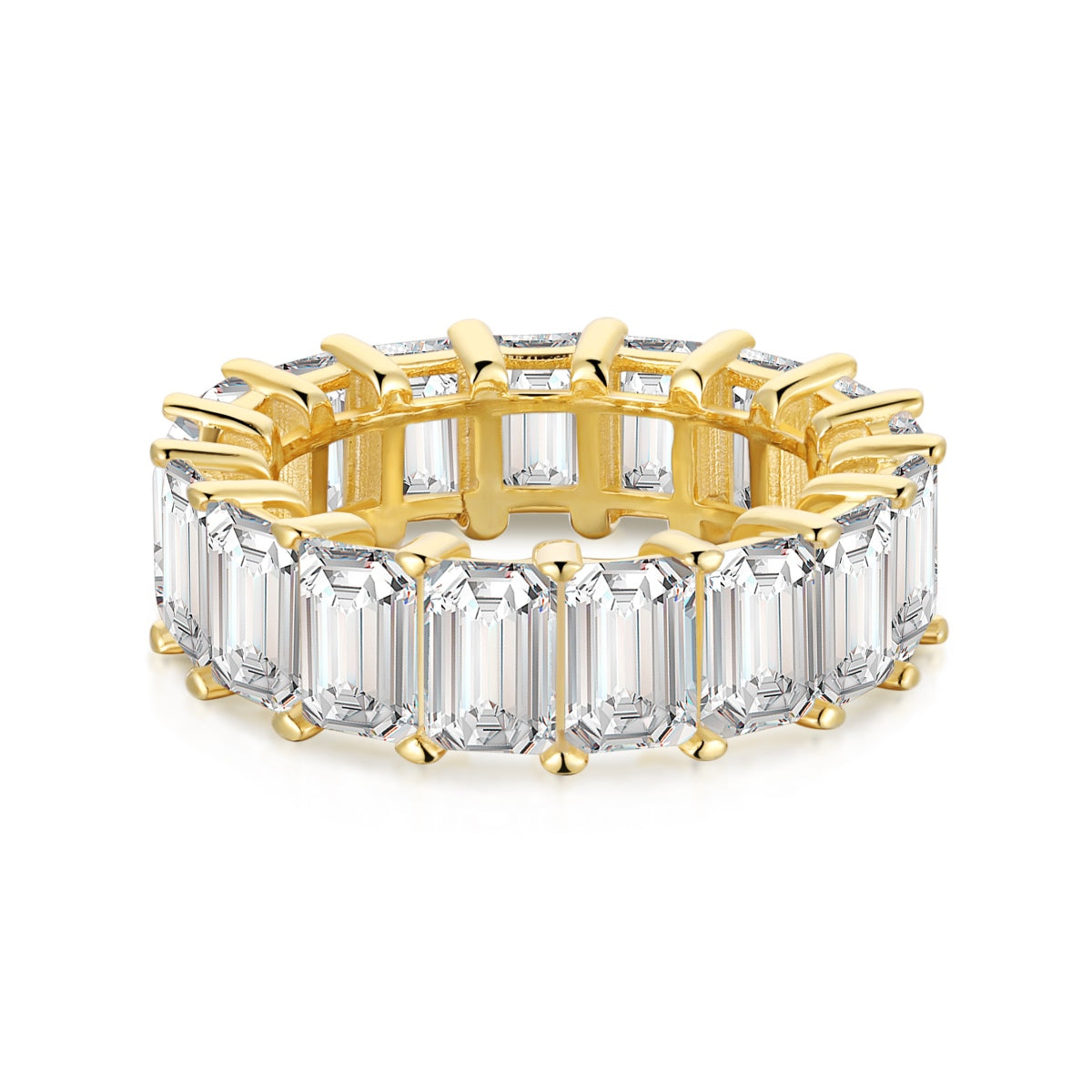 [Regal Gem Jewelry]0.75 Carat Elegant Emerald Cut Tennis Ring