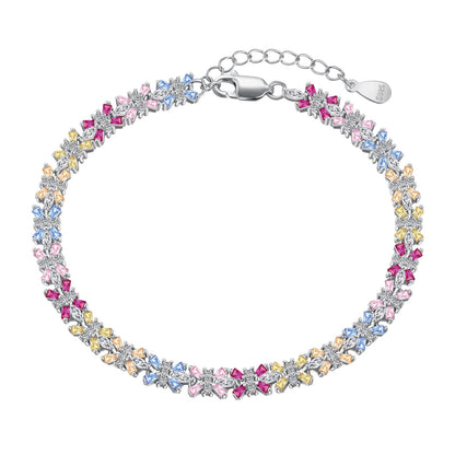 [Regal Gem Jewelry]Radiant Colorful Emerald Cut Party Bracelet