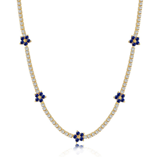 [Regal Gem Jewelry]Luxurious Colorful Flower Tennis Necklace