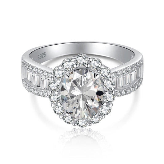 [Regal Gem Jewelry]1.5 Carat Dazzling Charming Oval Cut Banquet Ring