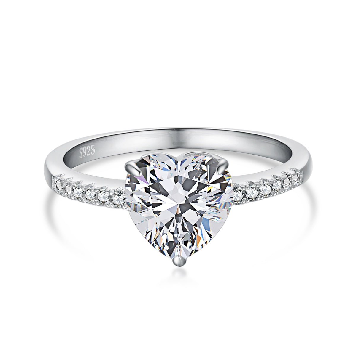 [Regal Gem Jewelry]2.0 Carat Dazzling Lustrous Heart Cut Lover Ring