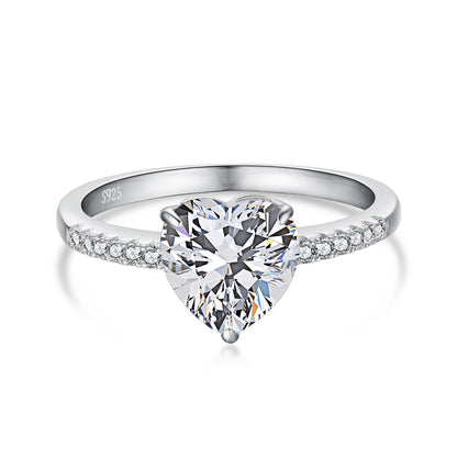 [Regal Gem Jewelry]2.0 Carat Dazzling Lustrous Heart Cut Lover Ring
