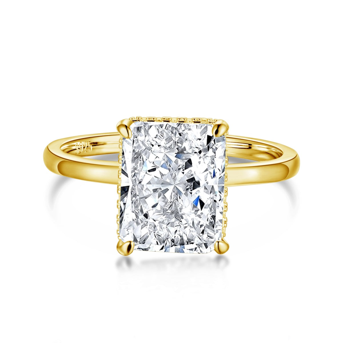 [Regal Gem Jewelry]4.0 Carat Ornate Enchanting Radiand Cut Banquet Ring