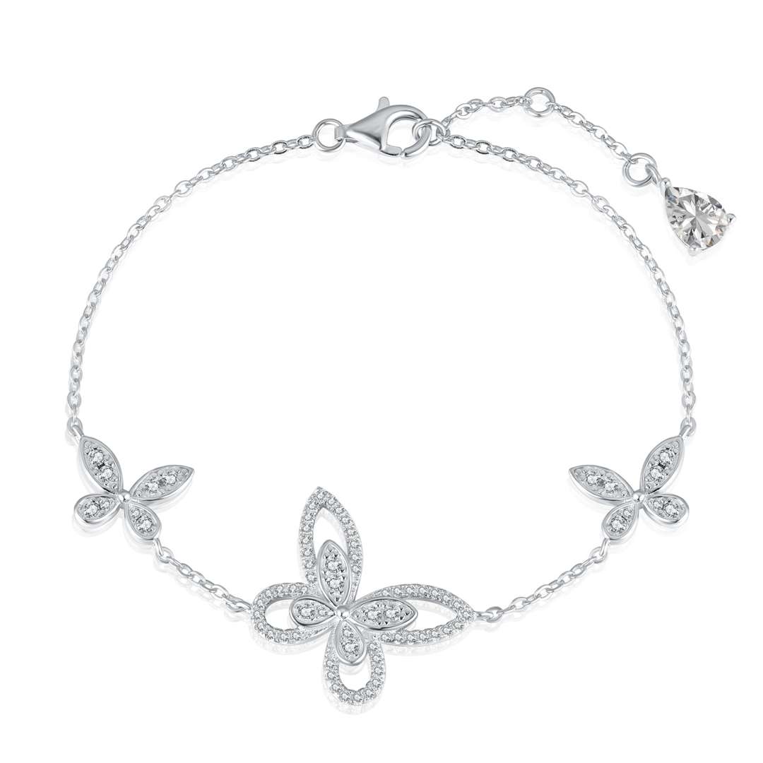 [Regal Gem Jewelry]Delicate Butterfly Pendant Bracelet
