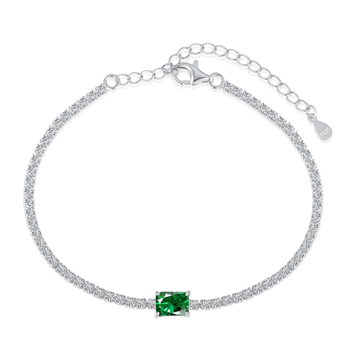 [Regal Gem Jewelry]1.0 Carat Unique Emerald Cut Banquet Bracelet