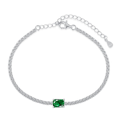 [Regal Gem Jewelry]1.0 Carat Unique Emerald Cut Banquet Bracelet