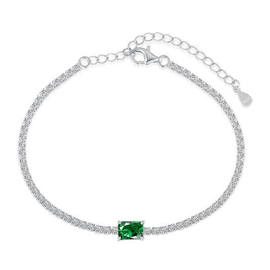 [Regal Gem Jewelry]1.0 Carat Unique Emerald Cut Banquet Bracelet