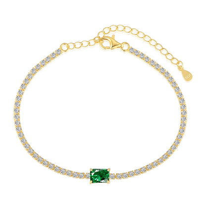 [Regal Gem Jewelry]1.0 Carat Unique Emerald Cut Banquet Bracelet