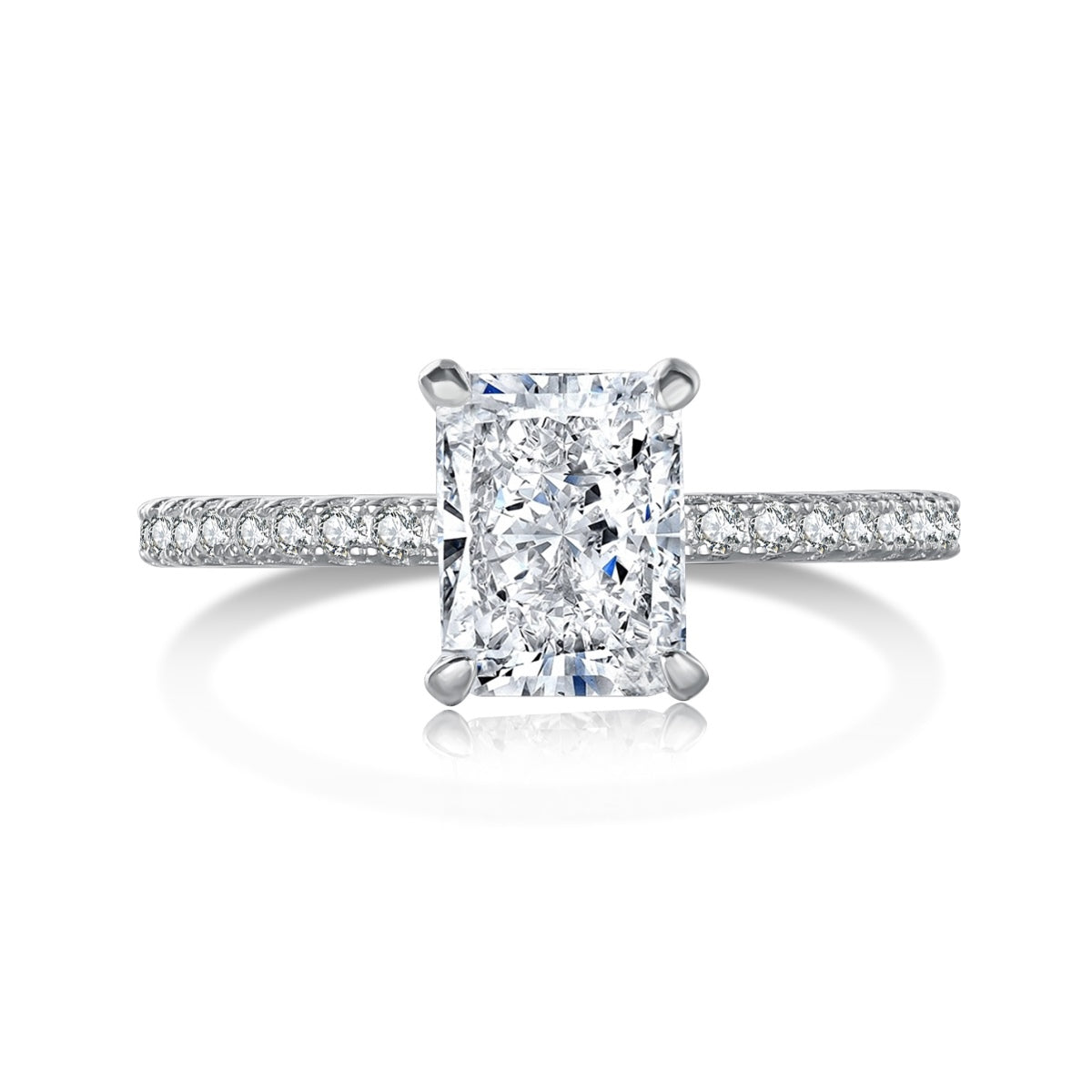 [Regal Gem Jewelry]2.0 Carat Dazzling Sparkling Radiant Cut Party Ring