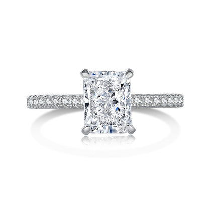 [Regal Gem Jewelry]2.0 Carat Dazzling Sparkling Radiant Cut Party Ring