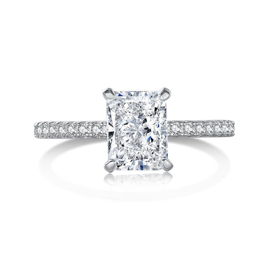 [Regal Gem Jewelry]2.0 Carat Dazzling Sparkling Radiant Cut Party Ring