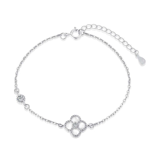 [Regal Gem Jewelry]Delicate Four Leaf Clover Bracelet