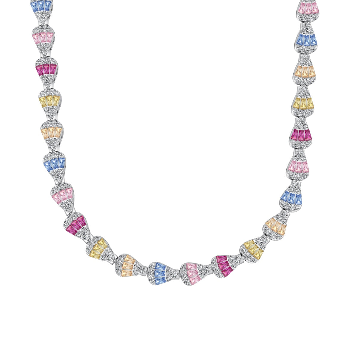 [Regal Gem Jewelry]Radiant Colorful Rainbow Necklace
