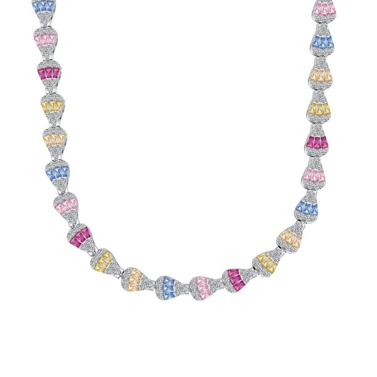 [Regal Gem Jewelry]Radiant Colorful Rainbow Necklace