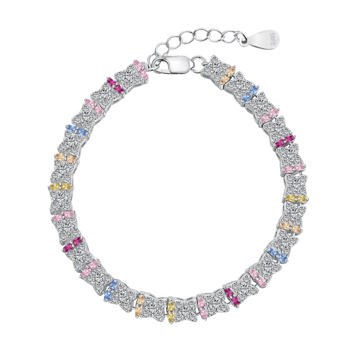 [Regal Gem Jewelry]Unique Colorful Flower Shape Daily Bracelet