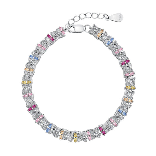 [Regal Gem Jewelry]Unique Colorful Flower Shape Daily Bracelet