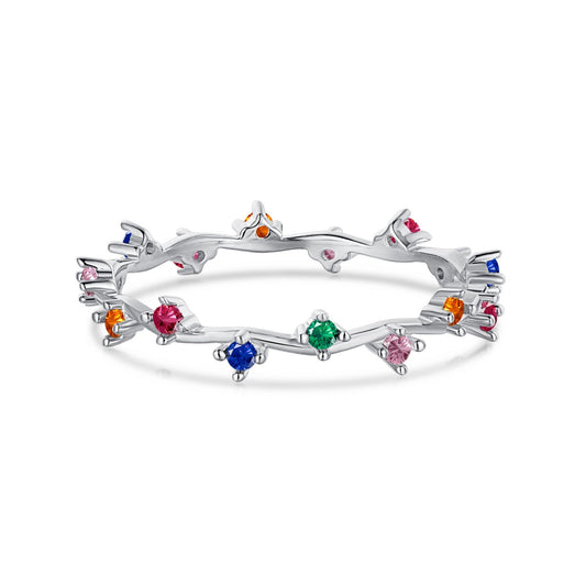 [Regal Gem Jewelry]Radiant Colorful Round Cut Daily Ring
