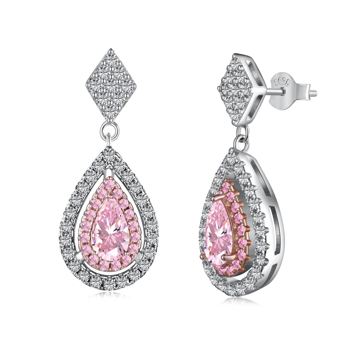 [Regal Gem Jewelry]Ornate Delicate Water Drop Shape Banquet Earrings