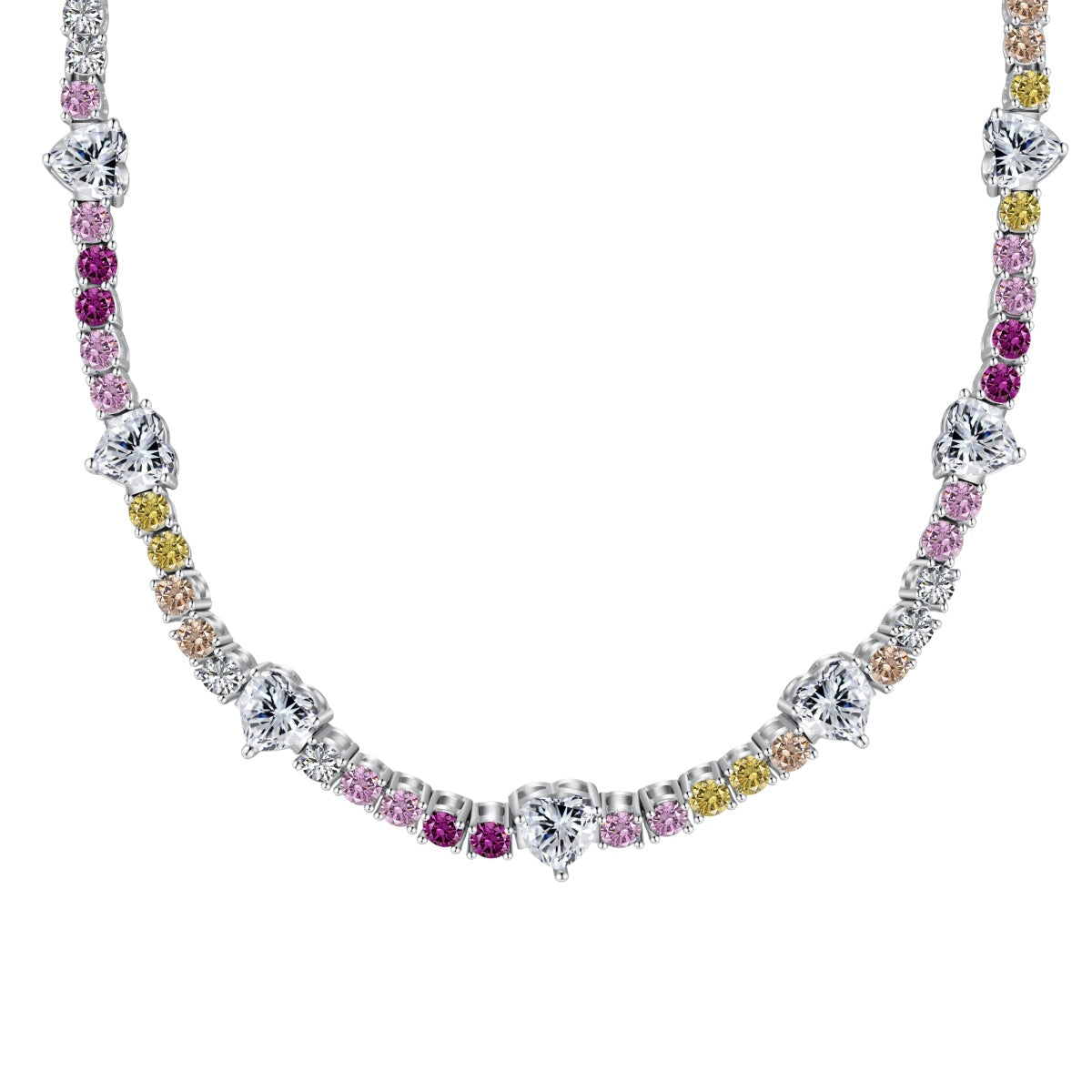[Regal Gem Jewelry]Delicate Colorful Rainbow Tennis Chain