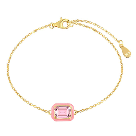 [Regal Gem Jewelry]2.0 Carat Sparkling Colorful Emerald Cut Daily Bracelet