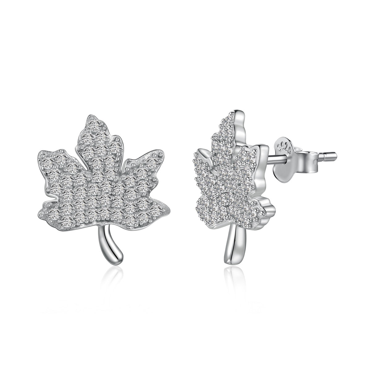 [Regal Gem Jewelry]Exquisite Maple Leaf Design Earrings