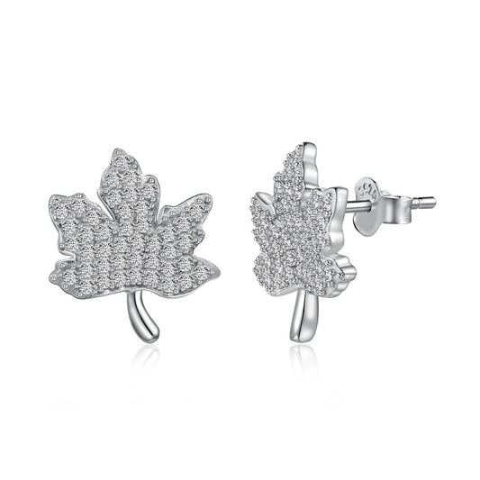 [Regal Gem Jewelry]Exquisite Maple Leaf Design Earrings