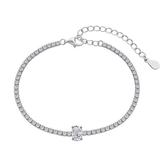[Regal Gem Jewelry]0.75 Carat Exquisite Oval Cut Daily Bracelet