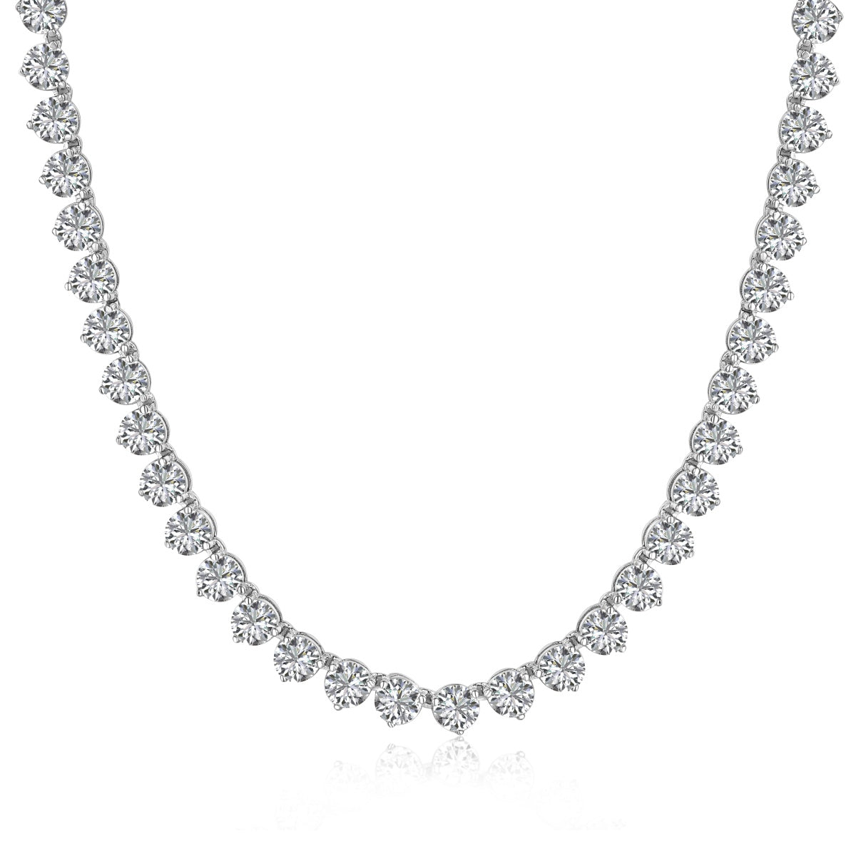 [Regal Gem Jewelry]Ornate Heart Cut Tennis Necklace
