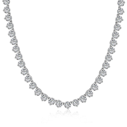 [Regal Gem Jewelry]Ornate Heart Cut Tennis Necklace