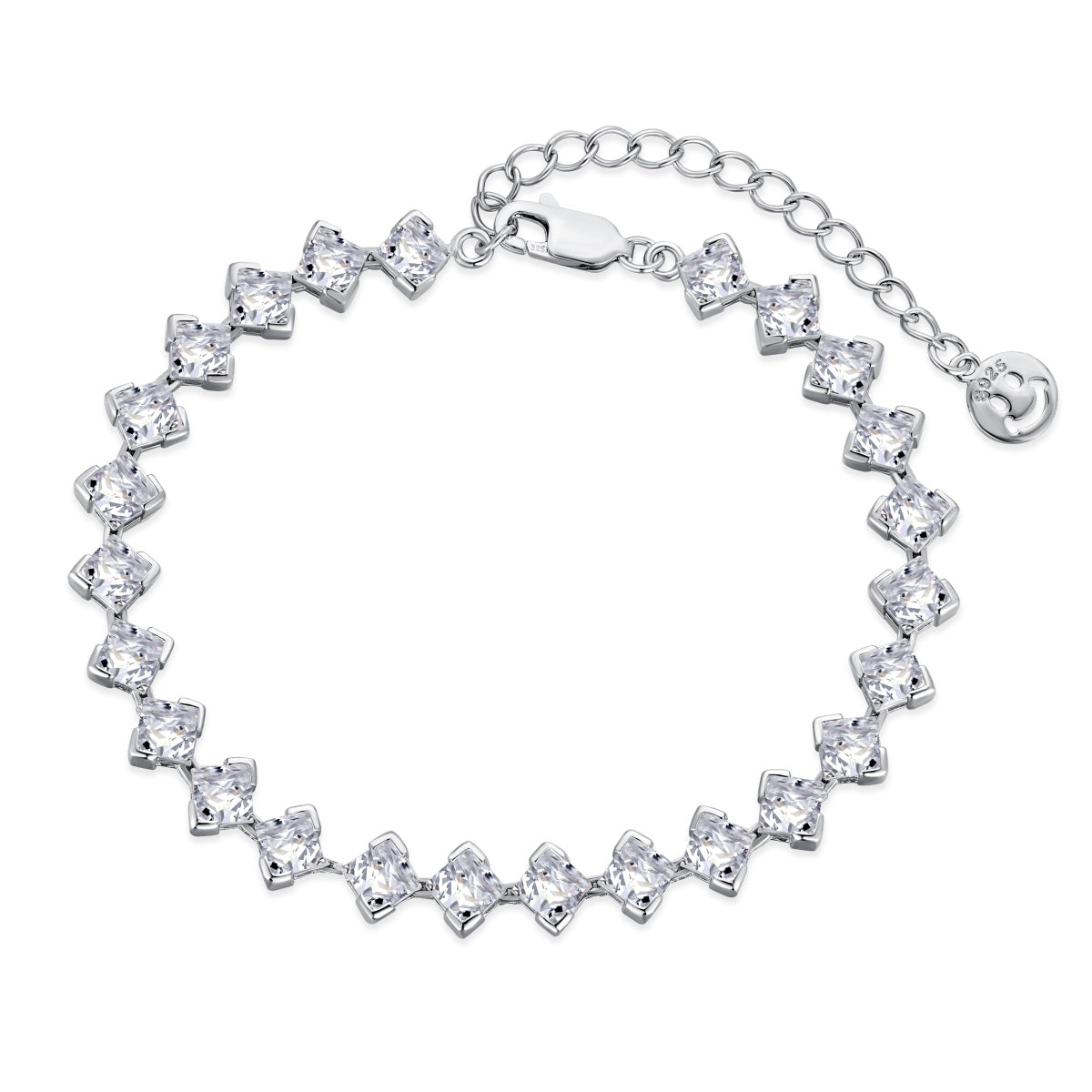 [Regal Gem Jewelry]0.5 Carat Ornate Princess Cut Daily Bracelet