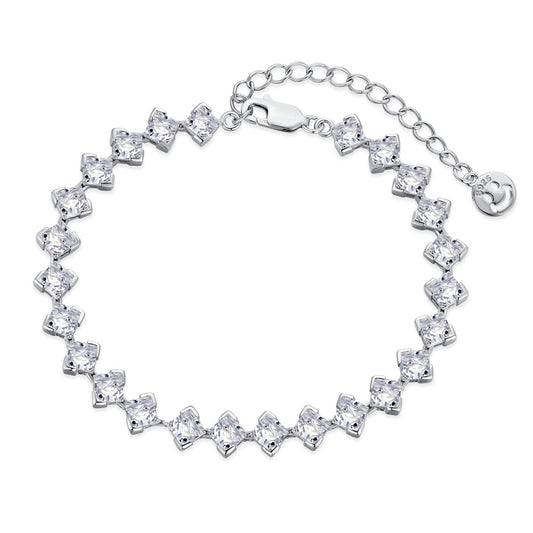 [Regal Gem Jewelry]0.5 Carat Ornate Princess Cut Daily Bracelet