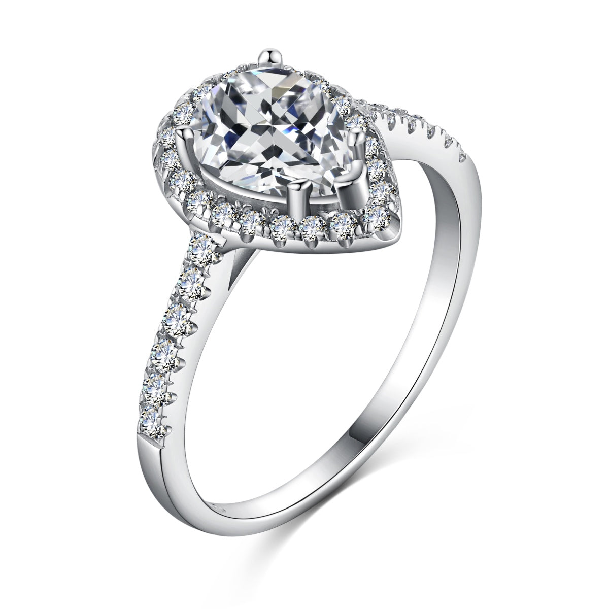[Regal Gem Jewelry]1.0 Carat Luxurious Resplendent Water Drop Shape Wedding Ring