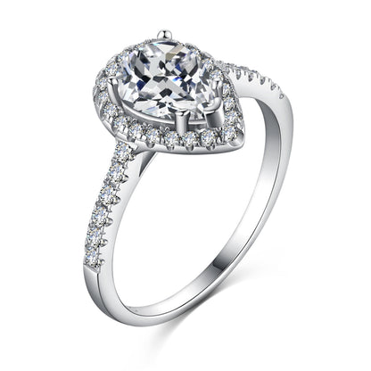 [Regal Gem Jewelry]1.0 Carat Luxurious Resplendent Water Drop Shape Wedding Ring