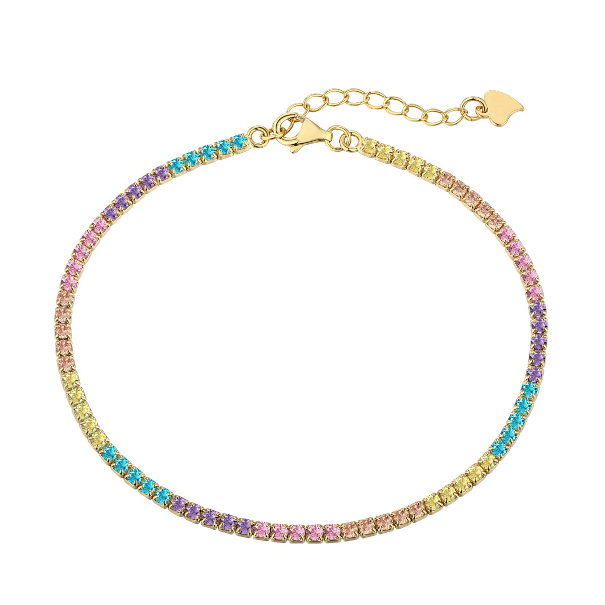 [Regal Gem Jewelry]Dazzling Colorful Round Cut Daily Bracelet