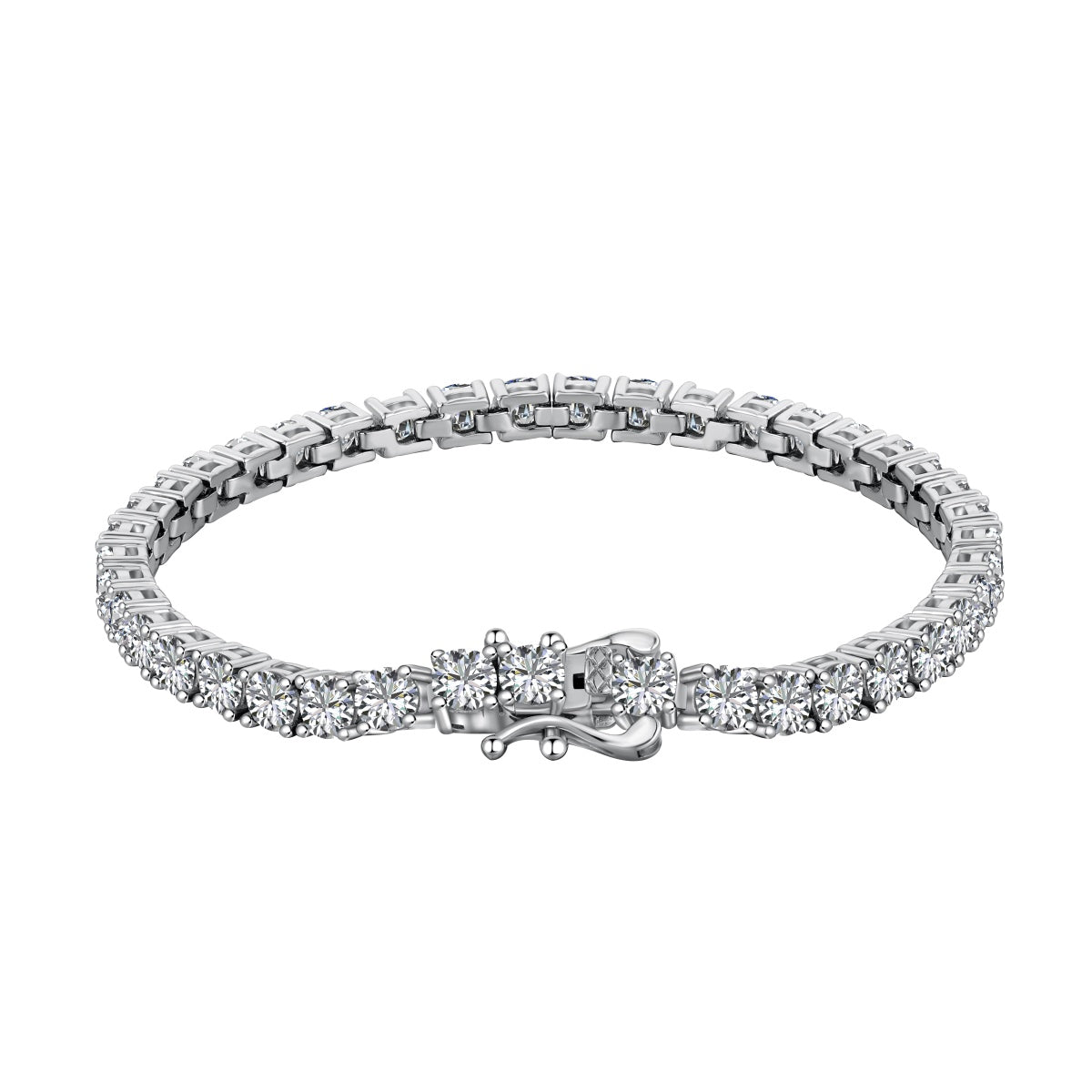 [Regal Gem Jewelry]Luxurious Ornate Round Cut Tennis Bracelet