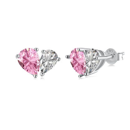 [Regal Gem Jewelry]Dazzling Elegant Heart Cut Lover Earrings