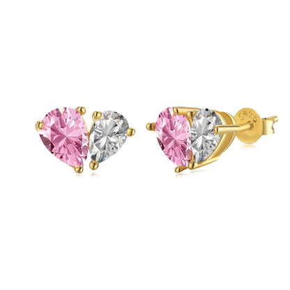 [Regal Gem Jewelry]Dazzling Elegant Heart Cut Lover Earrings