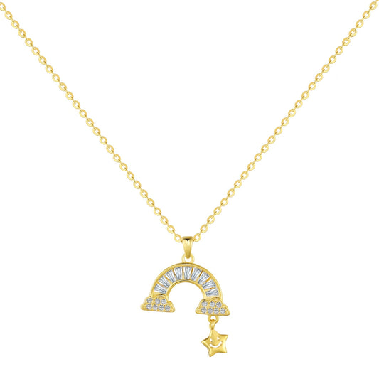 [Regal Gem Jewelry]Unique Rainbow Star Necklace