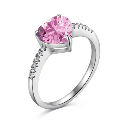 [Regal Gem Jewelry]2.0 Carat Dazzling Lustrous Heart Cut Lover Ring
