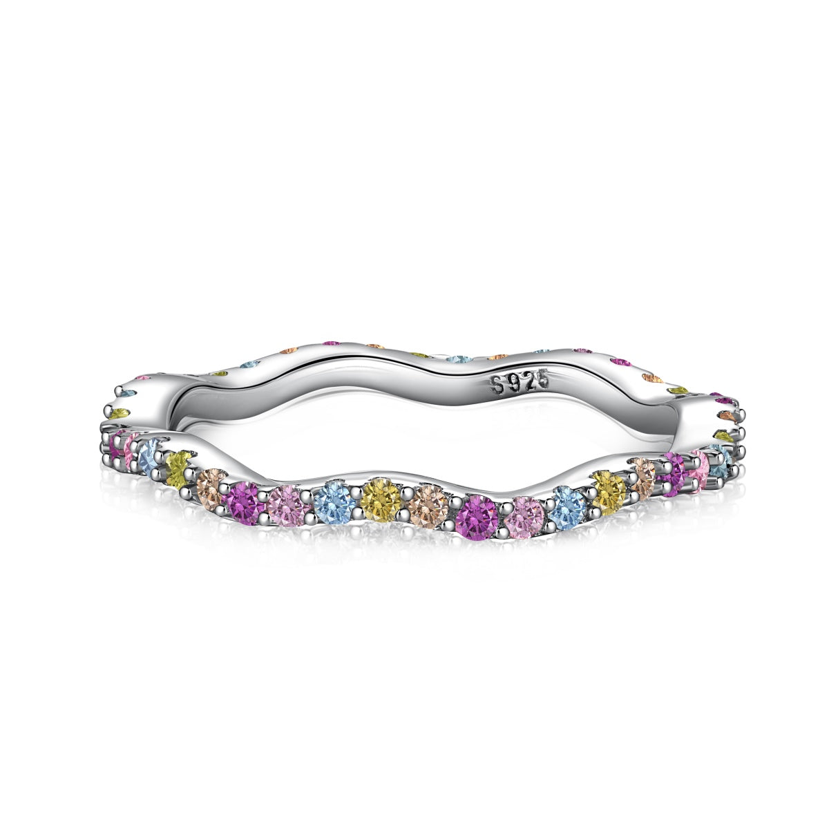 [Regal Gem Jewelry]Dainty Colorful Round Cut Party Ring