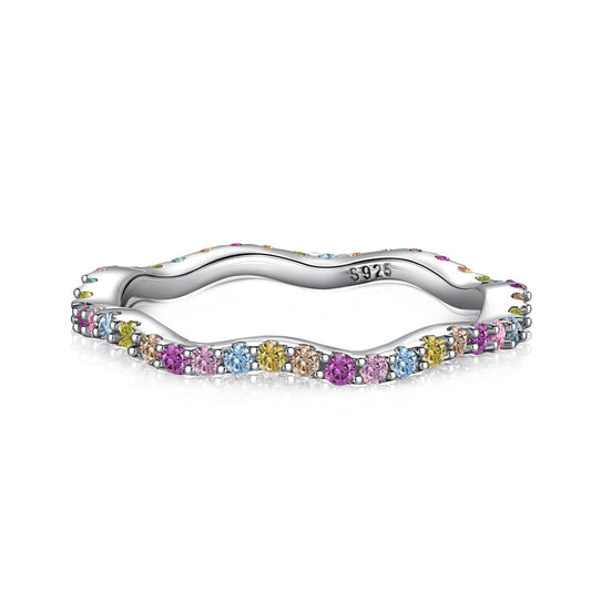 [Regal Gem Jewelry]Dainty Colorful Round Cut Party Ring